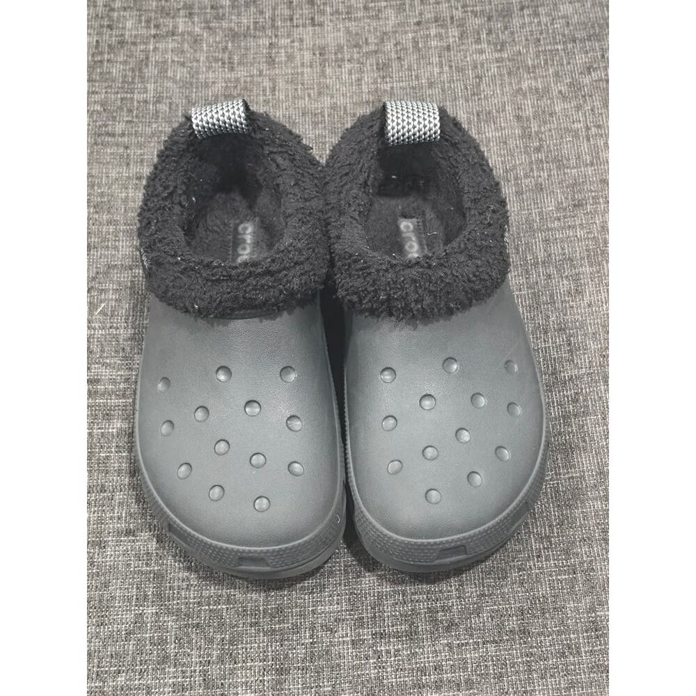 Crocs Classic Lined Shorty Clogs Black Mens 7 Womens 9 Faux Fur Winter Slippers - Picture 2 of 9